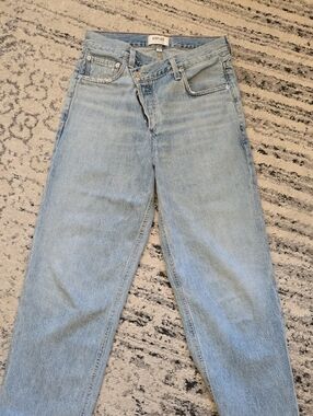 AGOLDE Light Wash High-Rise Straight Jeans